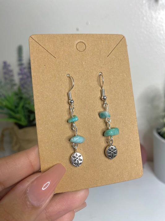 Amazonite flower earrings