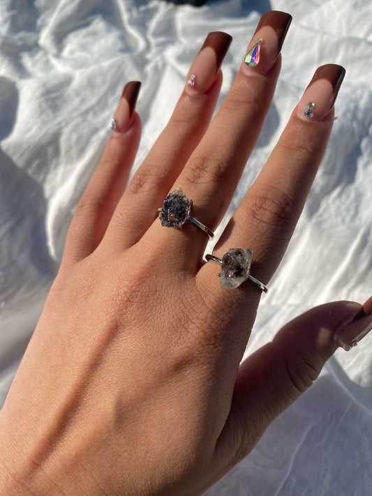 Herkimer diamond ring (size adjustable)